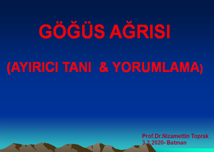 Batman’da yapılan üçüncü kurumsal eğitim kapsamında Prof. Dr. Nizamettin TOPRAK’ın ‘Göğüs Ağrısı – Ayırıcı Tanı ve Yorumlama’ konulu sunumu